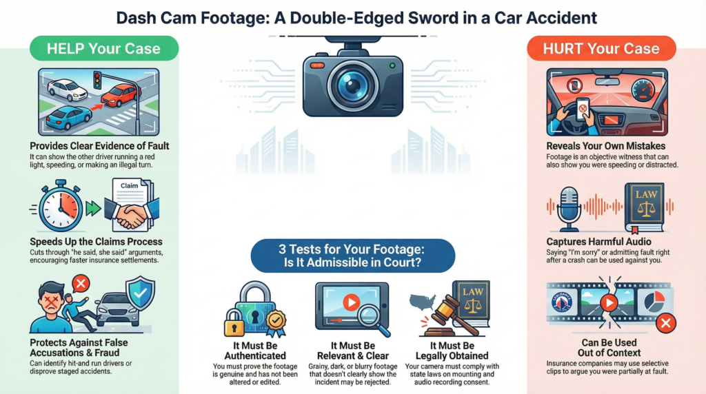 Dashcam footage can be powerful evidence after a car accident in Utah—but only if it is legally obtained, properly preserved, and reviewed by an experienced injury attorney.