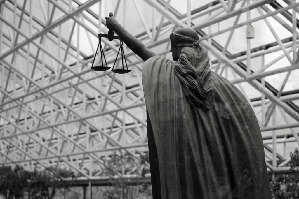 Lady Justice statue holding scales, representing Utah personal injury law